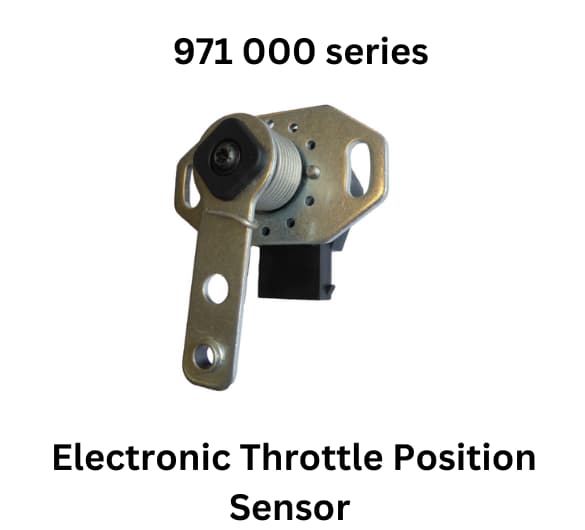 Electronic throttle position sensor from MCS, model 971000 series, designed for precise throttle control in vehicles